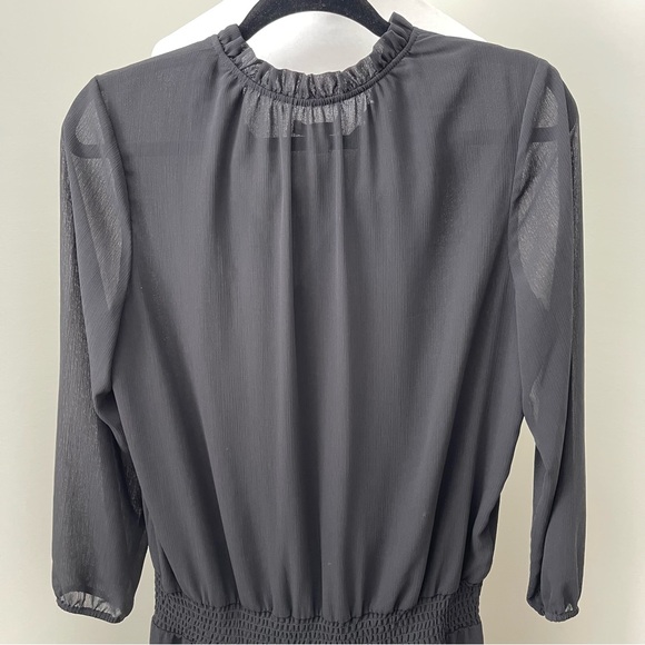 J Crew Mercantile Smocked tie-front dress Black Size Medium - Picture 5 of 6